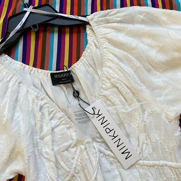 NWT Mink Pink Abella Mini Dress in White - Picture 7 of 12